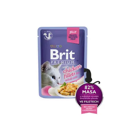  	 Brit Premium Cat Delicate Fillets in Jelly with Chicken 85 g mitrā barība kaķiem