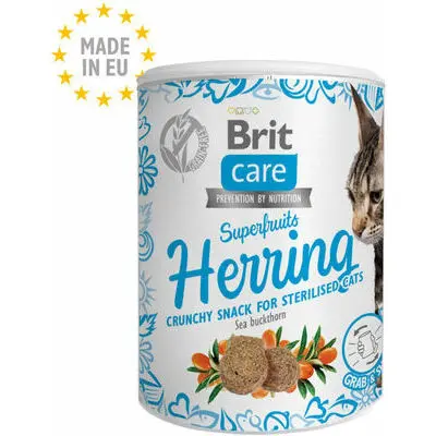  Brit Care Cat Snack Superfruits SHerring 100 g papildbarība kaķiem