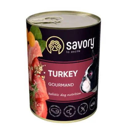 Savory konservi suņiem Gourmand ar Tītaru 400 g