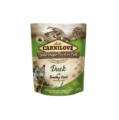 CARNILOVE Pate Duck with Timothy Grass 300 g konservi suņiem