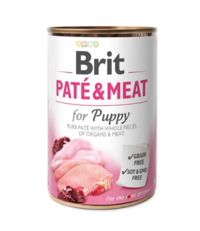 BRIT CARE wet Chicken & Turkey Pate & Meat for Puppy 400 g konservi suņiem