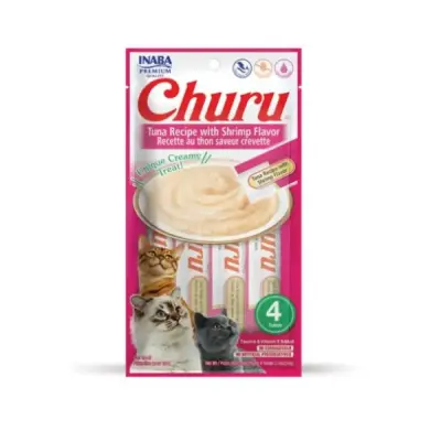 CHURU LUX biezenis kaķiem Tuncis ar tīģergarnelēm 56 g (14gx4)
