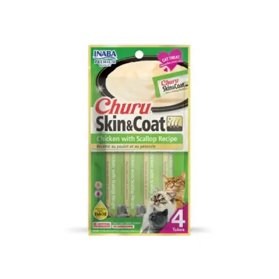 CHURU Skin and Coat biezenis kaķiem Vista ar ķemmīšgliemenēm 56 g (14gx4)