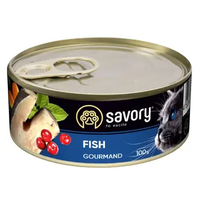 Savory konservi kaķiem Gourmand ar Zivi 100 g