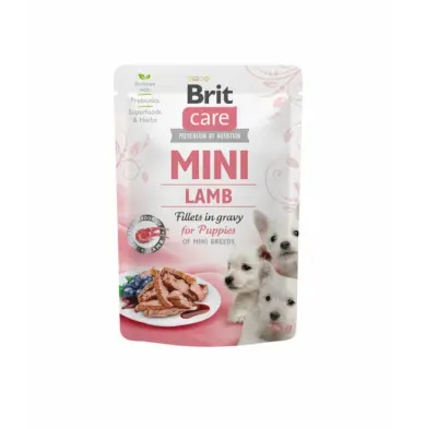 Brit Care Mini wet Puppy Lamb fillets in gravy 85 g mitrā barība suņiem