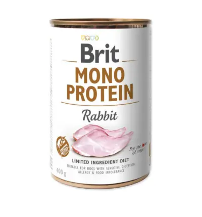 BRIT CARE wet Mono Protein Rabbit 400 g konservi suņiem