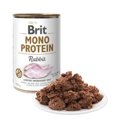 BRIT CARE wet Mono Protein Rabbit 400 g konservi suņiem