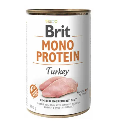 BRIT CARE wet Mono Protein Turkey 400 g konservi suņiem