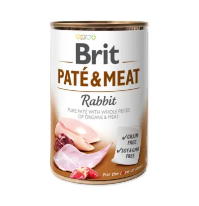 BRIT CARE wet Rabbit Paté & Meat 400 g konservi suņiem