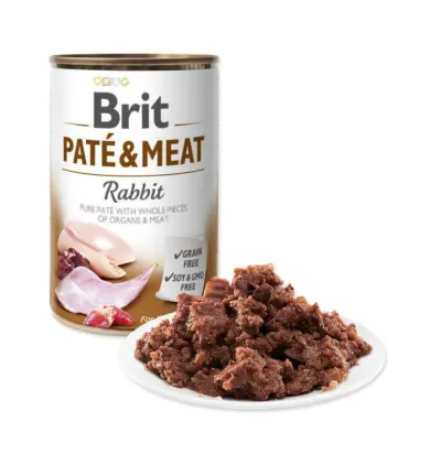 BRIT CARE wet Rabbit Paté & Meat 400 g konservi suņiem