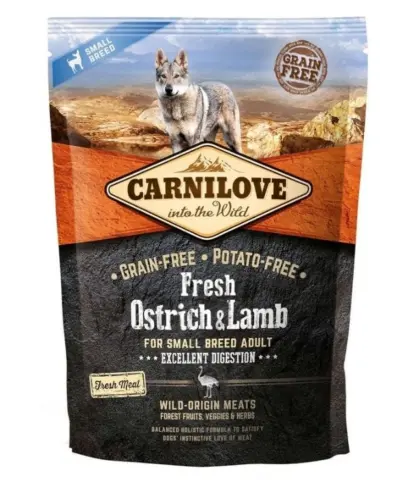 CARNILOVE Fresh Ostrich & Lamb for small breed 1,5 kg barība suņiem